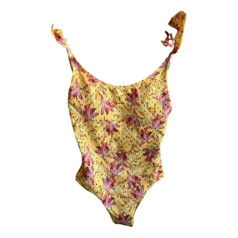 FARM Rio Yellow Floral One Piece Swimsuit
